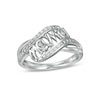 Thumbnail Image 0 of 0.065 CT. T.W. Diamond "mama" Wave Ring in Sterling Silver