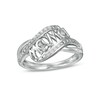 Thumbnail Image 1 of 0.065 CT. T.W. Diamond "mama" Wave Ring in Sterling Silver