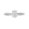 Thumbnail Image 3 of 0.70 CT. Certified Oval Diamond Solitaire Engagement Ring in 14K White Gold (I/I1)