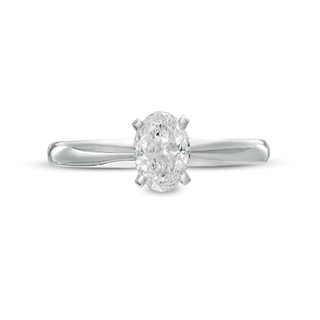 CT. Certified Oval Diamond Solitaire Engagement Ring in 14K White Gold (I/I1