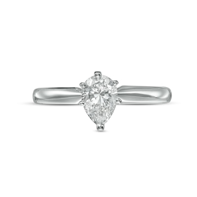 CT. Certified Pear-Shaped Diamond Solitaire Engagement Ring in 14K White Gold (I/I1