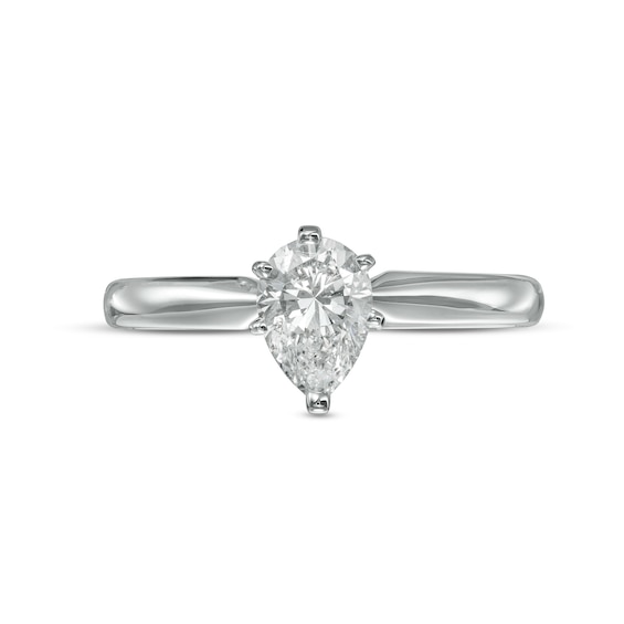 CT. Certified Pear-Shaped Diamond Solitaire Engagement Ring in 14K White Gold (I/I1