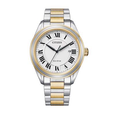 Ladies' Citizen Eco-Drive® Fiore Two-Tone Watch with White Dial (Model: AW1694-50A)