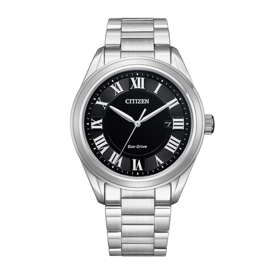 Men's Citizen Eco-Drive® Fiore Watch with Black Dial (Model: AW1694-50A)