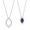 Marquise Blue and White Lab-Created Sapphire Convertible Pendant in Sterling Silver