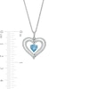 Thumbnail Image 2 of 6.0mm Swiss Blue Topaz and White Lab-Created Sapphire Heart Pendant in Sterling Silver