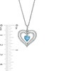 Thumbnail Image 2 of 6.0mm Swiss Blue Topaz and White Lab-Created Sapphire Heart Pendant in Sterling Silver