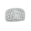 Thumbnail Image 0 of White Lab-Created Sapphire Multi-Row Ring in Sterling Silver