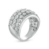 Thumbnail Image 2 of White Lab-Created Sapphire Multi-Row Ring in Sterling Silver