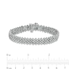 White Lab-Created Sapphire Multi-Line Bracelet in Sterling Silver - 7.25"
