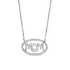 Thumbnail Image 1 of 0.067 CT. T.W. Diamond "MOM" Oval Outline Necklace in Sterling Silver