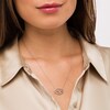 Thumbnail Image 2 of 0.067 CT. T.W. Diamond "MOM" Oval Outline Necklace in Sterling Silver