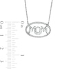 Thumbnail Image 3 of 0.067 CT. T.W. Diamond "MOM" Oval Outline Necklace in Sterling Silver
