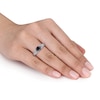 Thumbnail Image 1 of 0.84 CT. T.W. Black Enhanced and White Diamond Chevron Engagement Ring in 14K White Gold