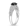 Thumbnail Image 2 of 0.84 CT. T.W. Black Enhanced and White Diamond Chevron Engagement Ring in 14K White Gold