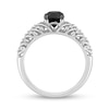 Thumbnail Image 4 of 0.84 CT. T.W. Black Enhanced and White Diamond Chevron Engagement Ring in 14K White Gold