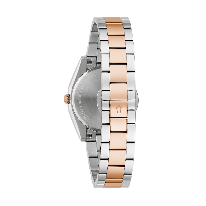 Ladies' Bulova Surveyor Diamond Accent Two-Tone Watch with Mother-of-Pearl Dial (Model: 98P207)