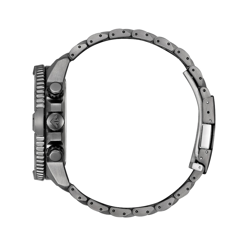 Main Image 3 of Men's Citizen Eco-Drive® Promaster Navihawk Gunmetal Grey IP Chronograph Watch with Green Dial (Model: AT8227-56X)