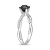 Thumbnail Image 3 of 1.15 CT. T.W. Black Enhanced and White Diamond Twist Shank Engagement Ring in 14K White Gold