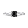 Thumbnail Image 4 of 1.15 CT. T.W. Black Enhanced and White Diamond Twist Shank Engagement Ring in 14K White Gold