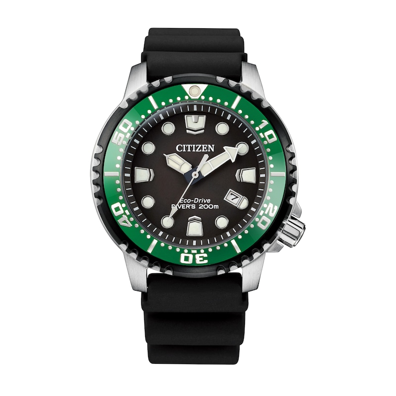 Main Image 1 of Men's Citizen Eco-Drive® Promaster Diver Strap Watch with Black Dial (Model: BN0155-08E)