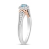 Thumbnail Image 1 of Enchanted Disney Elsa Swiss Blue Topaz and 0.145 CT. T.W. Diamond Ring in Sterling Silver and 10K Rose Gold