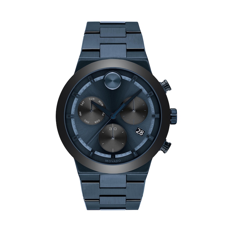 Main Image 1 of Men's Movado Bold® Fusion Chronograph Blue IP Watch with Blue Dial (Model: 3600729)