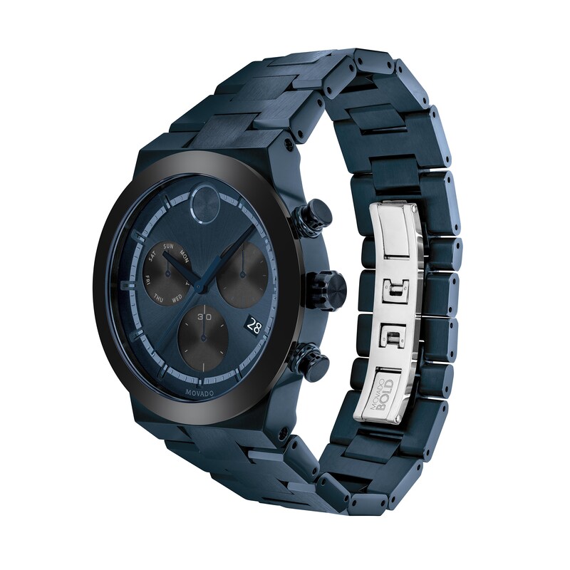 Main Image 2 of Men's Movado Bold® Fusion Chronograph Blue IP Watch with Blue Dial (Model: 3600729)