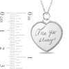 Thumbnail Image 3 of Engravable Your Own Handwriting Rope Frame Heart Pendant in Sterling Silver (1 Image and 2 Lines)