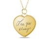 Thumbnail Image 1 of Engravable Your Own Handwriting Rope Frame Heart Pendant in 10K White, Yellow or Rose Gold (1 Image and 2 Lines)