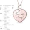 Thumbnail Image 3 of Engravable Your Own Handwriting Rope Frame Heart Pendant in 10K White, Yellow or Rose Gold (1 Image and 2 Lines)