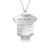 Thumbnail Image 0 of Engravable Birth Stats Baby Onesie Pendant in Sterling Silver (5-8 Lines)