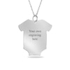 Thumbnail Image 1 of Engravable Birth Stats Baby Onesie Pendant in Sterling Silver (5-8 Lines)