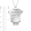 Thumbnail Image 2 of Engravable Birth Stats Baby Onesie Pendant in Sterling Silver (5-8 Lines)