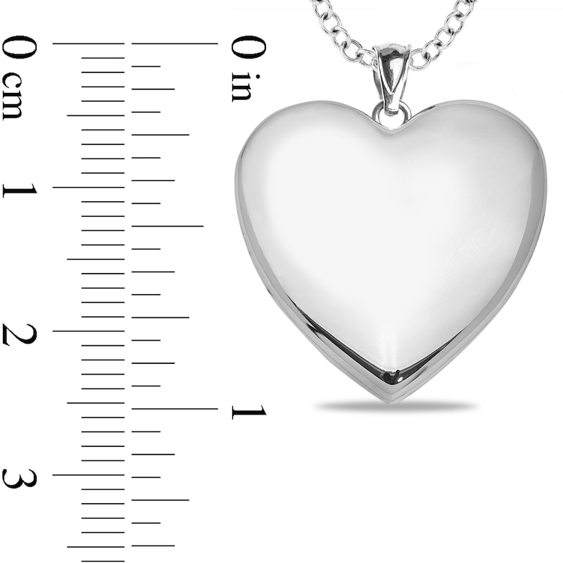 Main Image 3 of Birth Flower and Photo Heart Locket in Sterling Silver (1 Month, Line and 1-2 Images)