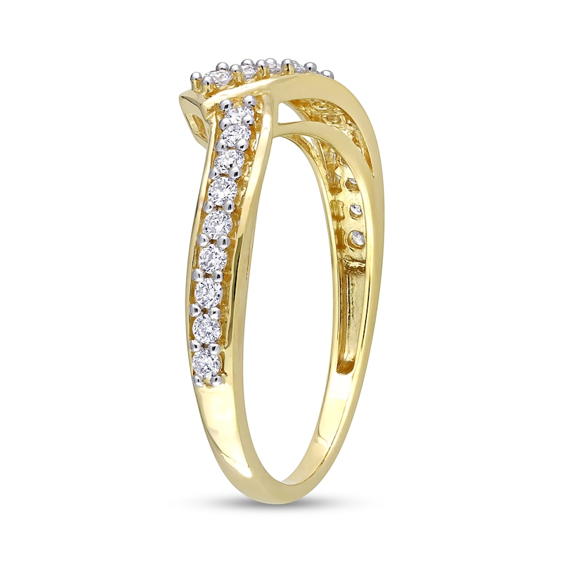 0.31 CT. T.W. Diamond Bypass Contour Anniversary Band in 10K Gold