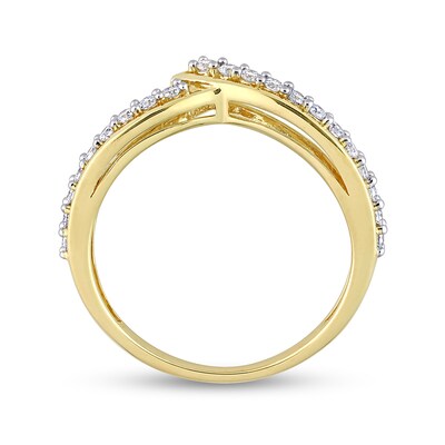0.31 CT. T.W. Diamond Bypass Contour Anniversary Band in 10K Gold