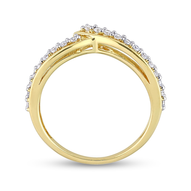 0.31 CT. T.W. Diamond Bypass Contour Anniversary Band in 10K Gold