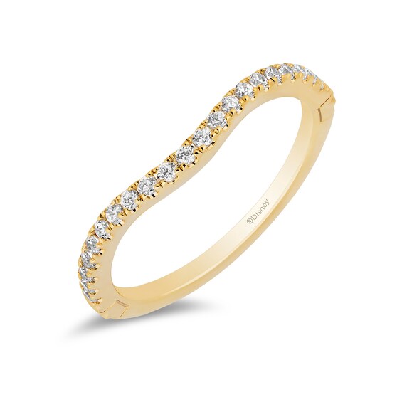 Enchanted Disney Princess 0.20 CT. T.W. Diamond Contour Wedding Band in 14K Gold