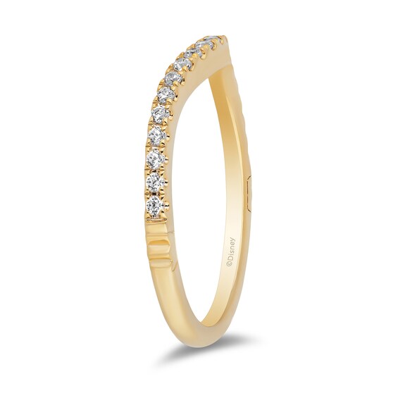 Enchanted Disney Princess 0.20 CT. T.W. Diamond Contour Wedding Band in 14K Gold