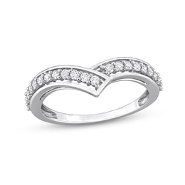 0.31 CT. T.W. Diamond Bypass Contour Anniversary Band in 10K White Gold