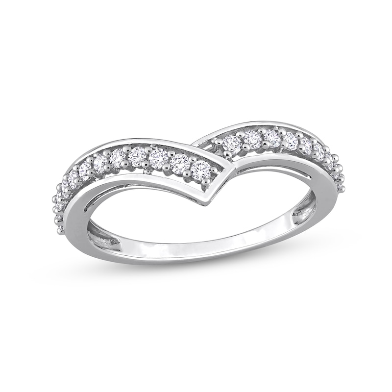 0.31 CT. T.W. Diamond Bypass Contour Anniversary Band in 10K White Gold