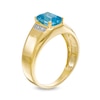 Thumbnail Image 2 of Men's Emerald-Cut Swiss Blue Topaz and Diamond Accent Collar Ring in 10K Gold