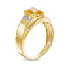 Thumbnail Image 2 of Men's Emerald-Cut Citrine and Diamond Accent Collar Ring in 10K Gold