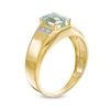 Thumbnail Image 3 of Men's Emerald-Cut Aquamarine and Diamond Accent Collar Ring in 10K Gold