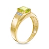 Thumbnail Image 2 of Men's Emerald-Cut Peridot and Diamond Accent Collar Ring in 10K Gold
