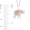 Thumbnail Image 3 of Enchanted Disney Jasmine Blue Topaz and 0.04 CT. T.W. Diamond Elephant Pendant in Sterling Silver with 10K Rose Gold