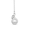 Thumbnail Image 1 of Enchanted Disney Elsa 0.18 CT. T.W. Diamond Flower in Circle Pendant in Sterling Silver - 19"