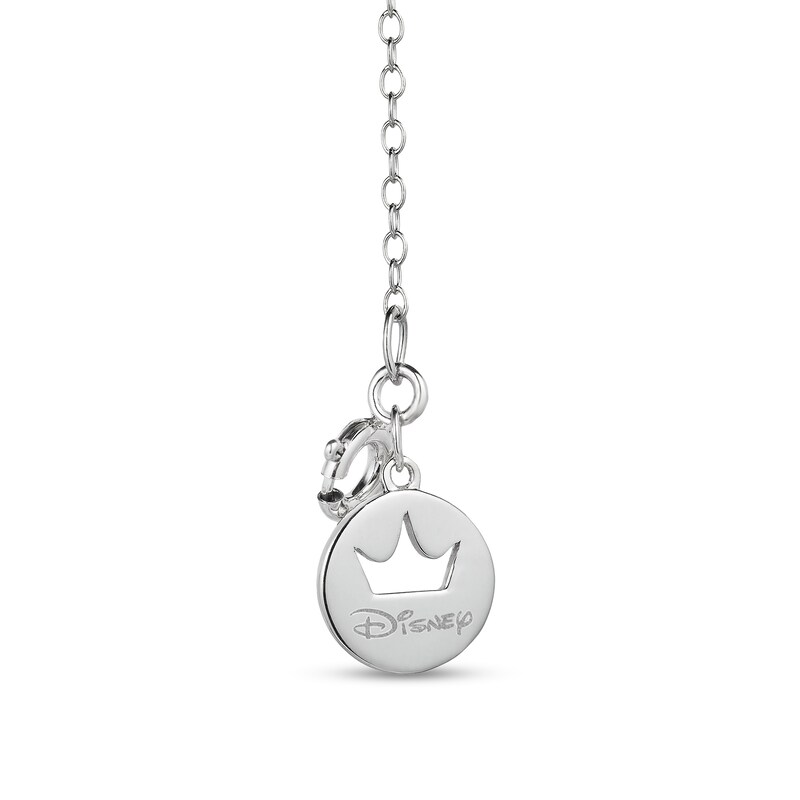 Enchanted Disney Elsa 0.18 CT. T.W. Diamond Flower in Circle Pendant in Sterling Silver - 19"|Peoples Jewellers