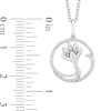 Enchanted Disney Elsa 0.18 CT. T.W. Diamond Flower in Circle Pendant in Sterling Silver - 19"